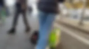 Tight Jeans at the Trainstation + Bending Over