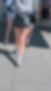 Perfect petite blonde ass and legs in short green spandex. OC