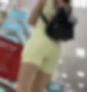 Very tight cutie in neon suit