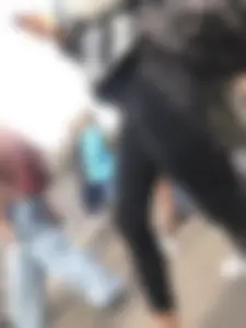 Street Candid Girl With a Hot Booty in Black Skinny Jeans on a Crosswalk Creepshots Gallery