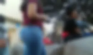 Nice Latina ass in tight jeans with vpl