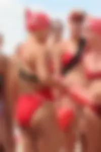 Lifeguard tournament girls on the beach