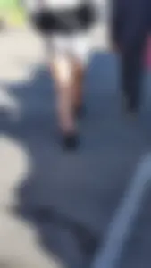 Tight shorts on this teen at the carnival