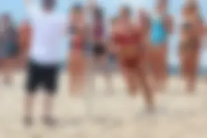 Lifeguard tournament girls on the beach
