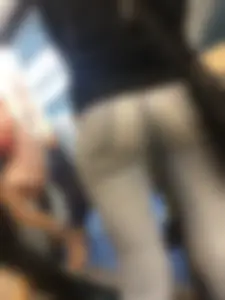 Sexy Round Butt in Tight Blue Jeans Subway Creepshots Collection