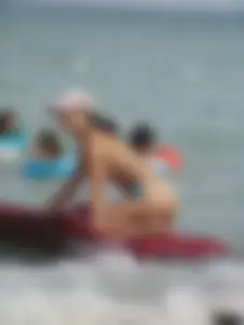 A bunch of sexy beach voyeur babes in bikinis, thongs and topless