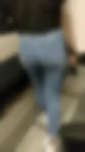 Cute little ass at the train station with a VPL