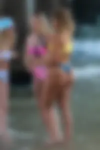PAWG babe in thong bikini at the beach