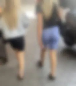 Blonde in shorts