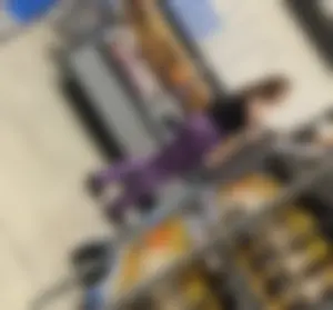 Skinny mom with jiggly little ass in purple leggings  ( VTL)