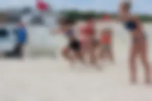 Lifeguard tournament girls on the beach