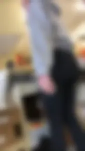 Grocery store employee in Under Armour leggings with an amazing ass and camel toe