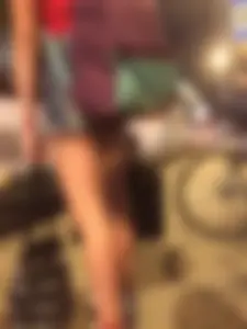 Skinny Girl in Denim Shorts City Candid