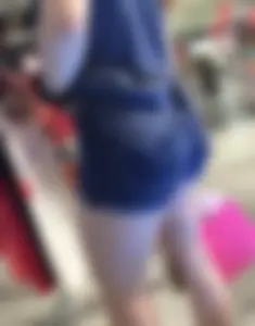 Sexy Muscular Butt and Legs in Denim Mini Shorts - Creepshot Taken at the Store