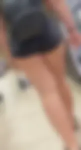 Great chubby legs and booty in black denim shortrs store creepshots collection