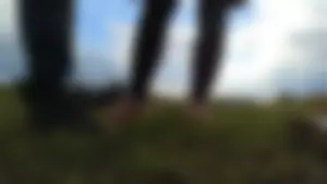 Feet Closeups in Sneakers And Tight Black Jeans - Countryside Creepshots
