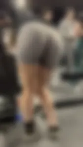 Tight Grey Gym Shorts (Crazy Vpl and Bends Over)