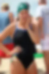 Lifeguard tournament girls on the beach