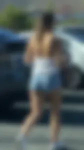 Teen with a perfect ass and a little cheek peaking through