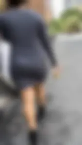 Thick latina in grey dress on the phone
