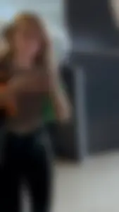 Blonde College Girl In Leggings Girl Keeps Touching Her Booty