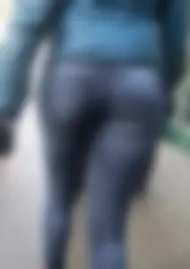 Juicy Booty And Long Slim Legs in Tight Blue Jeans Street City Creepshots
