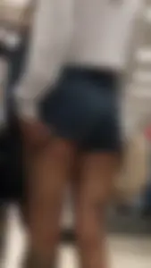 Slim tatted succubus in cheeky jean shorts