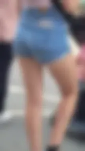 Milf with tight ass in jean shorts