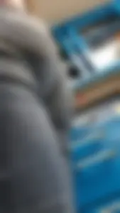 Girl with a nice ass in tight jeans and vpl up close