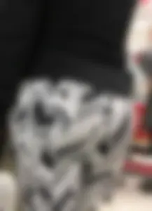 Black and white patterned leggings booty on cute girl at Target