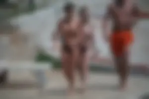 3 amazing topless girls on a nudist beach