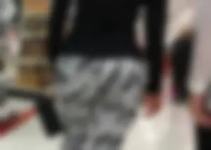 Black and white patterned leggings booty on cute girl at Target