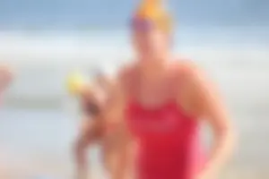 Lifeguard tournament girls on the beach