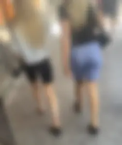Blonde in shorts
