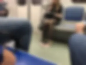 Cute Teen in Black Pantyhose And Sneakers Subway Train Creepshots Gallery