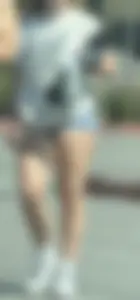 Blonde Pawg college chick in short tight legging shorts