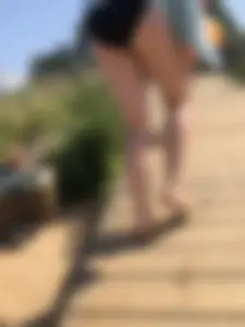 Skinny girls in swimsuits at the beach passing by pics