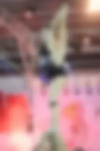 Bunch of athletic Thai cheerleaders at a competition