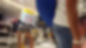 Super hot girl shopping in tiny and tight camo shorts with a nice ass