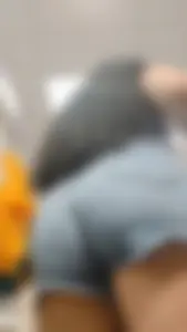 Latina Has A Nice Booty In Jean Shorts, Faceshot