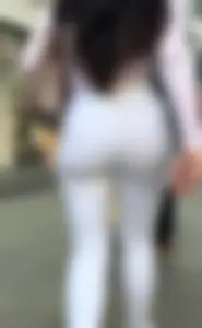 Sexy brunette showoff in seethrough white leggings ( OC )