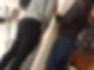Candid Booty in Black Tights Office Closeup Creepshot