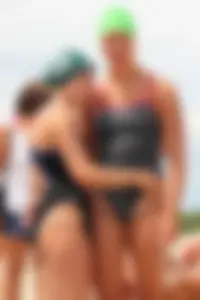 Lifeguard tournament girls on the beach