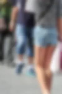 Candid skinny Chinese asses in shorts