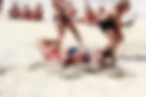 Lifeguard tournament girls on the beach