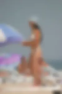 A bunch of sexy beach voyeur babes in bikinis, thongs and topless