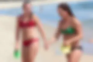 Lifeguard tournament girls on the beach