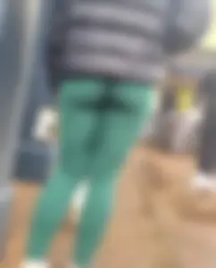 Tight green leggings
