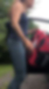 Hot late 40s striped yoga pants ass walking close up pt 3