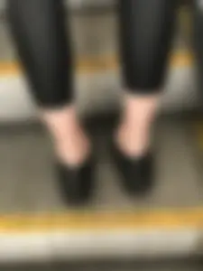 Got Ass and Spread Legs in Leather Pants on the Escalator Creepshots